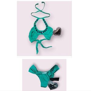 Teal Halter Bikini Set